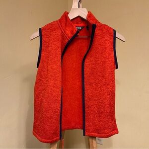 Boys Land’s End orange fall sweater fleece vest